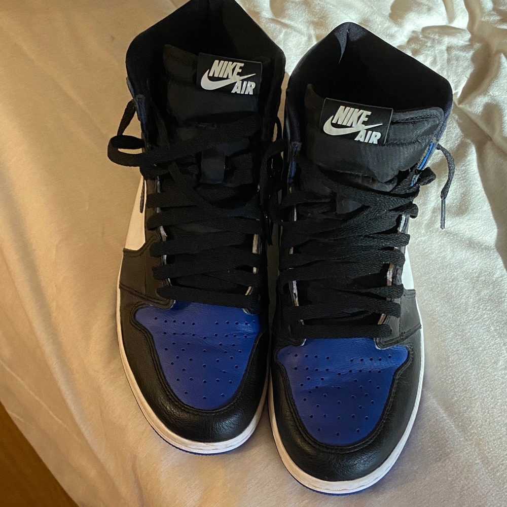Nike High-Top Sneakers in Black, Royal Blue & White
